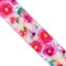 Designer's Shop WR 63-5199 Spring Summer Pink-Red Wild Rose floral and green leaf on white satin wired edge ribbons, 2.5" x 10 yards